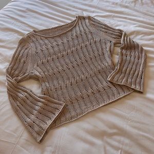 Zara Brown Knit/Crochet Long Sleeve - Medium